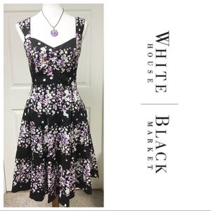 ❗️WHBM BLACK & PURPLE FLORAL DRESS
